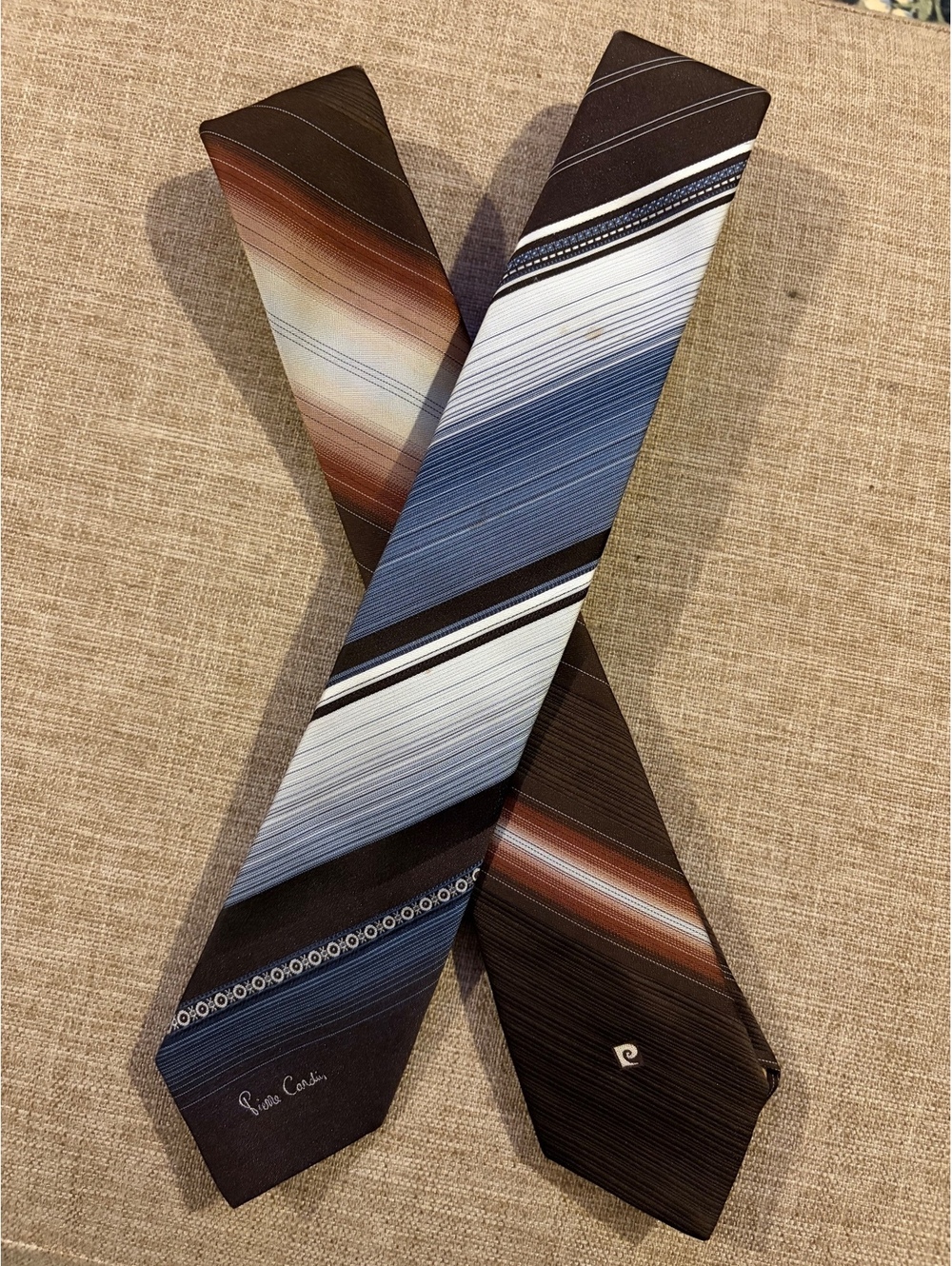Pierre Cardin Vintage 1970’s Striped Men’s Ties - Lot of 2